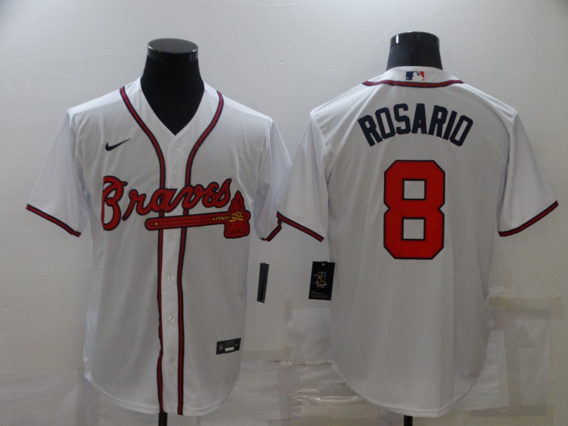 2021 Men Atlanta Braves #8 Rosario white Nike MLB game Jersey